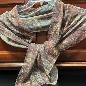 Vintage sheer Multicolor Patterned 59” x 15” Scarf